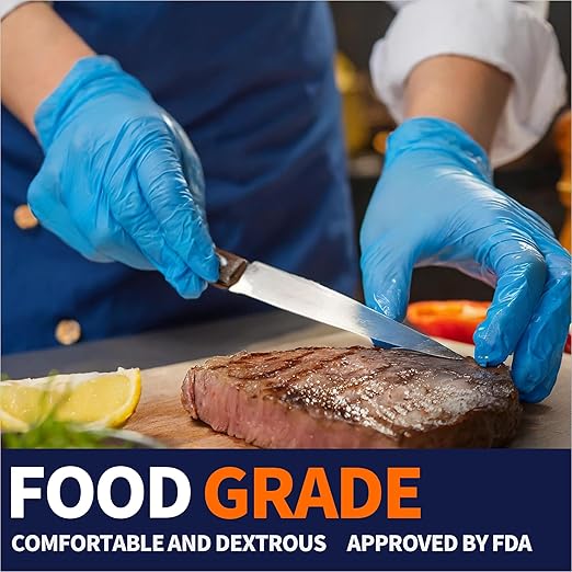 Medical Nitrile Exam Gloves - Latex-Free & Powder-Free, Disposable, 100 Pcs | Safe for Food Handling & Cleaning - Ballimart