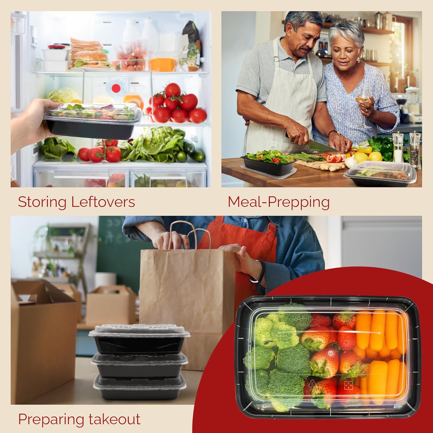 Reli. 32 oz Meal Prep Containers - 50 Pack | Microwave, Freezer & Dishwasher Safe | BPA-Free & Leak-Proof - Ballimart