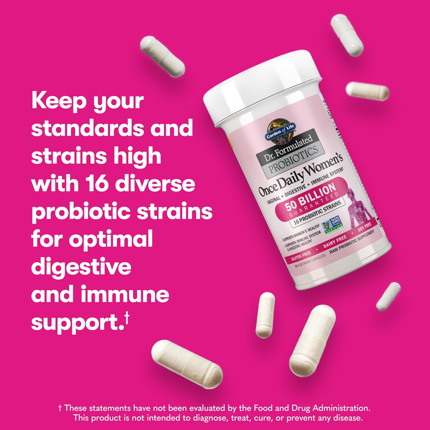 Garden of Life Women’s Probiotic – 50 Billion CFU | Gut, Vaginal & Immune Support | 16 Strains &amp; Prebiotics