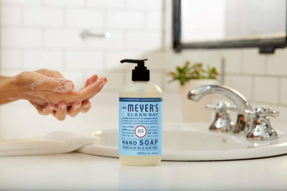 Mrs. Meyer’s Clean Day Hand Soap | Rain Water Scent | Essential Oils &amp; Biodegradable Formula | Paraben-Free | 12.5 fl. oz (Pack of 3)