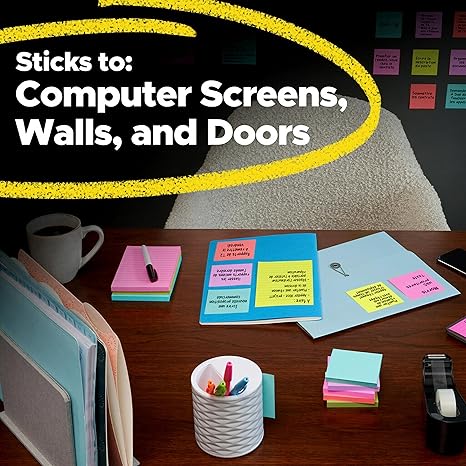 Post-it Super Sticky Notes – 3x3 in, 15 Pads with 2X Sticking Power