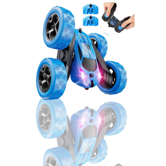 Remote Control Stunt Car for Kids | 4WD RC Car with LED Lights & 360° Flips | Ages 6-12 | Upgraded USB-C Modular Batteries - Ballimart