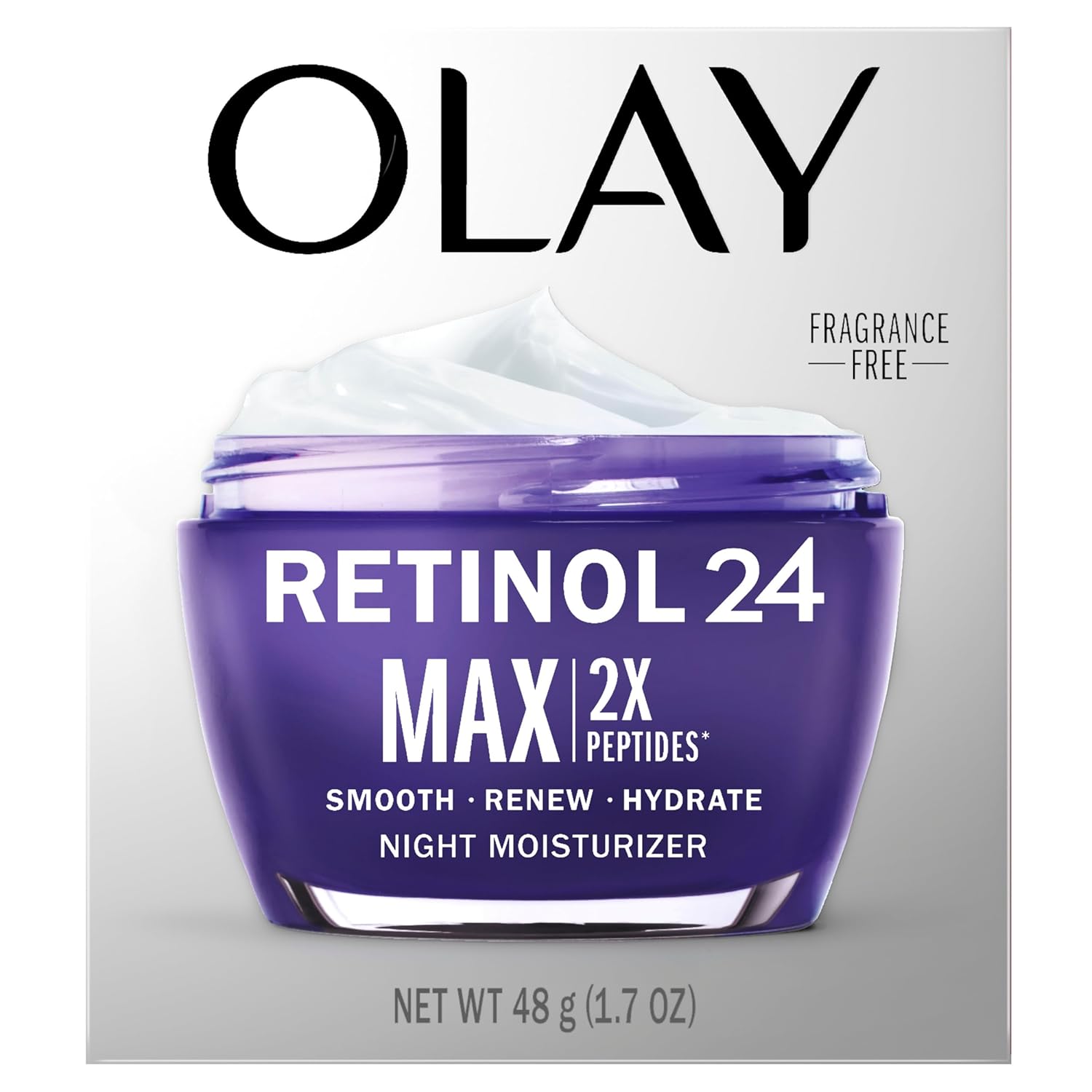 Title Olay Retinol 24 Max Night Moisturizer | Hydrating, Fragrance-Free Retinol Face Cream for Wrinkle Smoothing & Skin Brightening – 1.7 oz