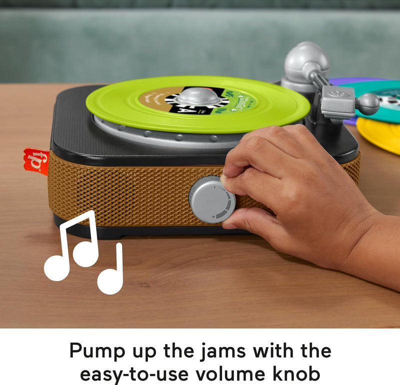 Fisher-Price Rockin’ Record Player – Musical Toy for Kids, 20 Songs in 5 Styles, Pretend Play for Ages 3+