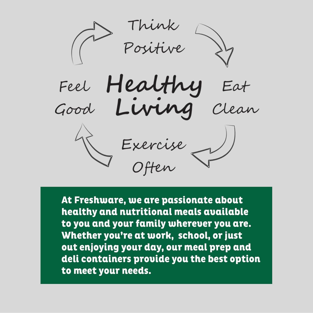 Freshware 50-Pack 16 oz Food Storage Containers with Lids – Airtight, Leak-Proof, Reusable Meal Prep Containers - Ballimart