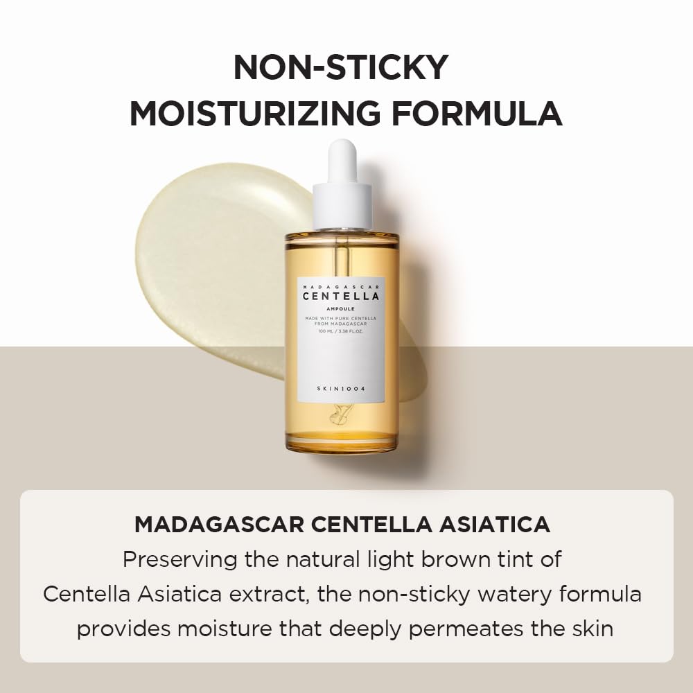 SKIN1004 Madagascar Centella Asiatica Ampoule | Soothes Acne-Prone &amp; Sensitive Skin | Hydrating &amp; Non-Sticky Facial Serum (1.85 fl oz, 55ml)