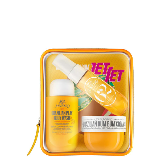 SOL DE JANEIRO Jet Set – Travel-Friendly Body Care Kit | Brazilian Bum Bum Cream, Shower Cream-Gel & Perfume Mist | Tightening & Hydrating Routine with Cheirosa 62 Scent