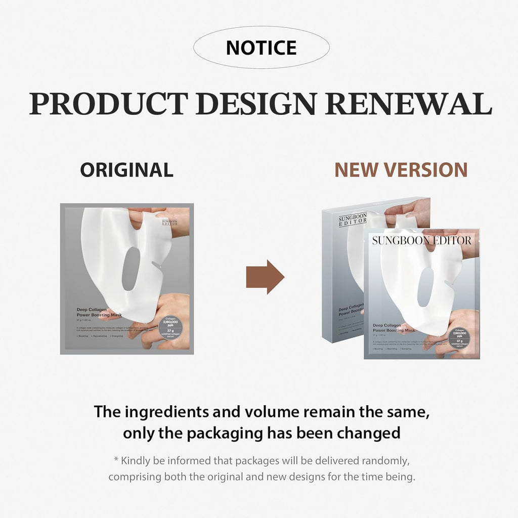 SUNGBOON EDITOR Deep Collagen Overnight Mask | Hydrating Korean Face Mask with 2,160,000PPB Collagen | Improves Elasticity &amp; Soothes Sensitive Skin | 37gx4ea