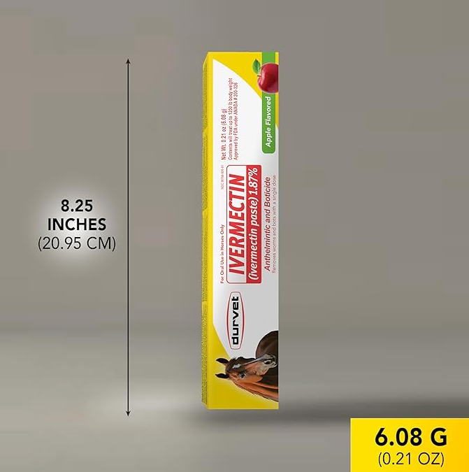 Ivermectin Paste Dewormer - 6.08g dose @ 1.87%-Apple Flavored, 3 Count