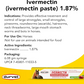 Ivermectin Paste Dewormer - 6.08g dose @ 1.87%-Apple Flavored, 3 Count