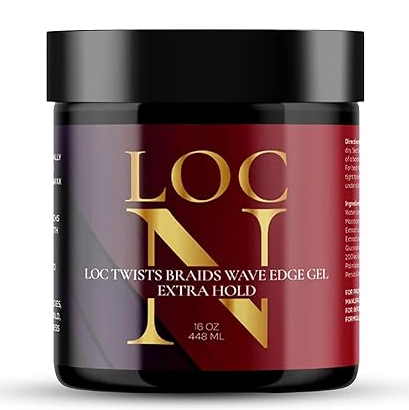 Loc N Twist Braids & Edge Control Gel – Extra Hold,16oz | For Locs, Twists, Braids, Cornrows, Wraps & Edges | Non-Greasy, Natural Ingredients, All Hair Types