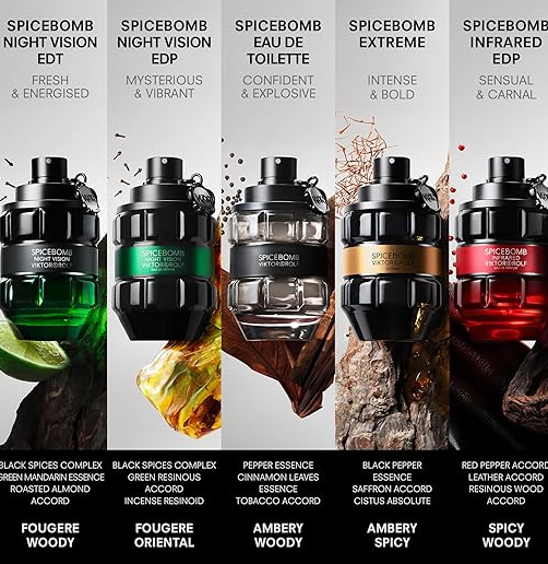 Viktor&Rolf - Spicebomb Infrared Eau de Parfum - Woody & Spicy - Cologne for Men - With Notes of Leather & Cinnamon - 3 Fl Oz