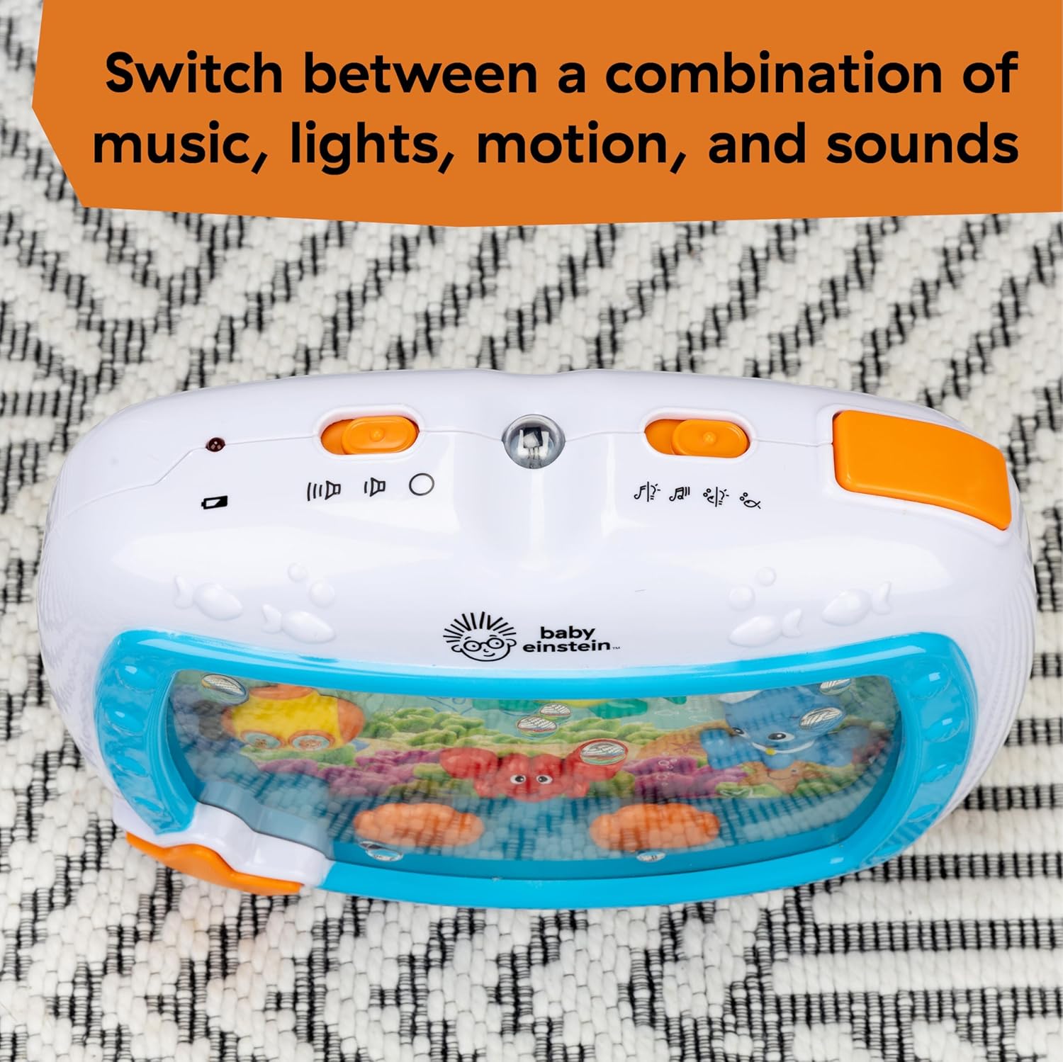 Baby Einstein Sea Dreams Soother – Musical Crib Toy & Sound Machine for Newborns with Nighttime Ocean Sounds, Lights & Remote Control