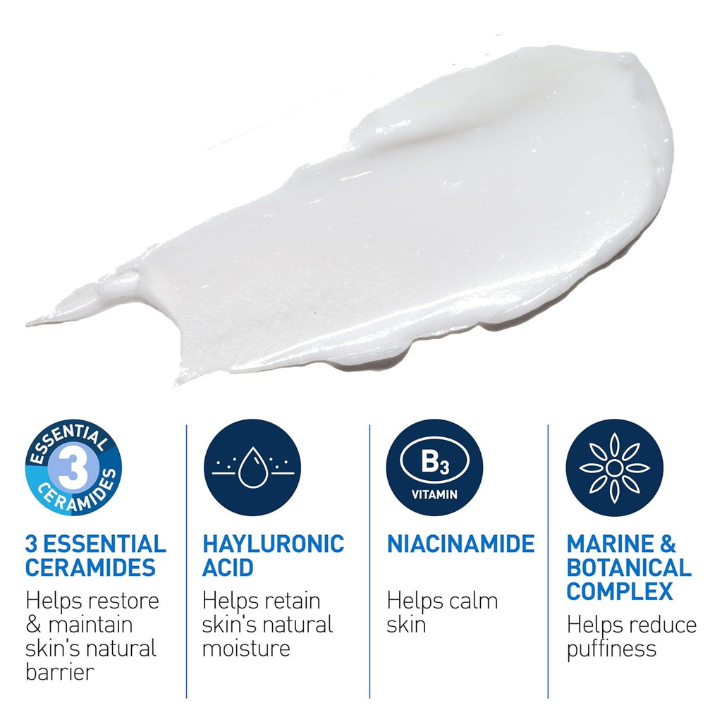 CeraVe Eye Repair Cream – Depuffing Eye Cream with Hyaluronic Acid, Niacinamide & Marine Botanical Complex, for Dark Circles & Under Eye Bags, Non-Greasy & Fragrance-Free - Ballimart