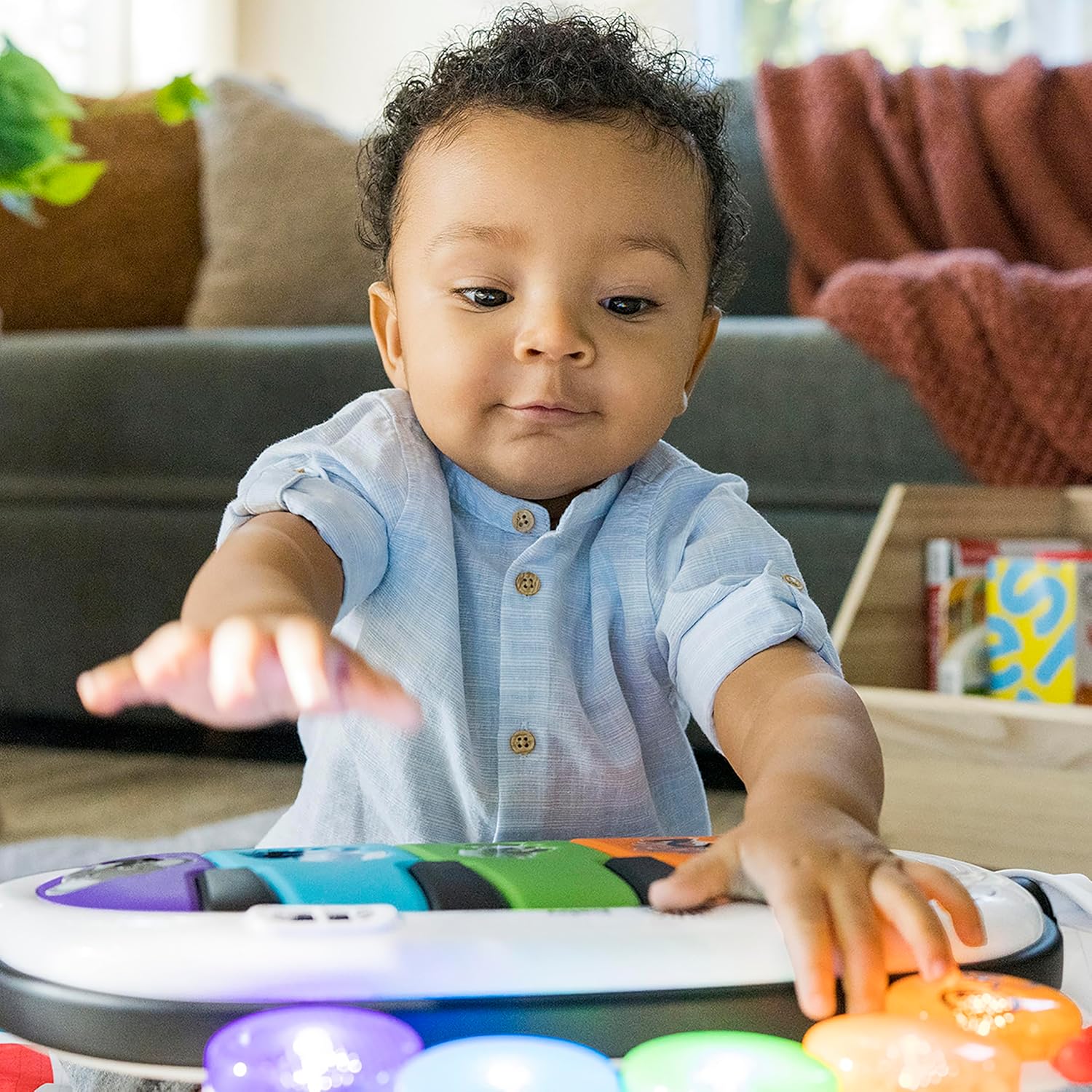 Baby Einstein 4-in-1 Kickin’ Tunes Music & Language Discovery Play Gym – Tummy Time Mat with Kick Piano & Sensory Toys