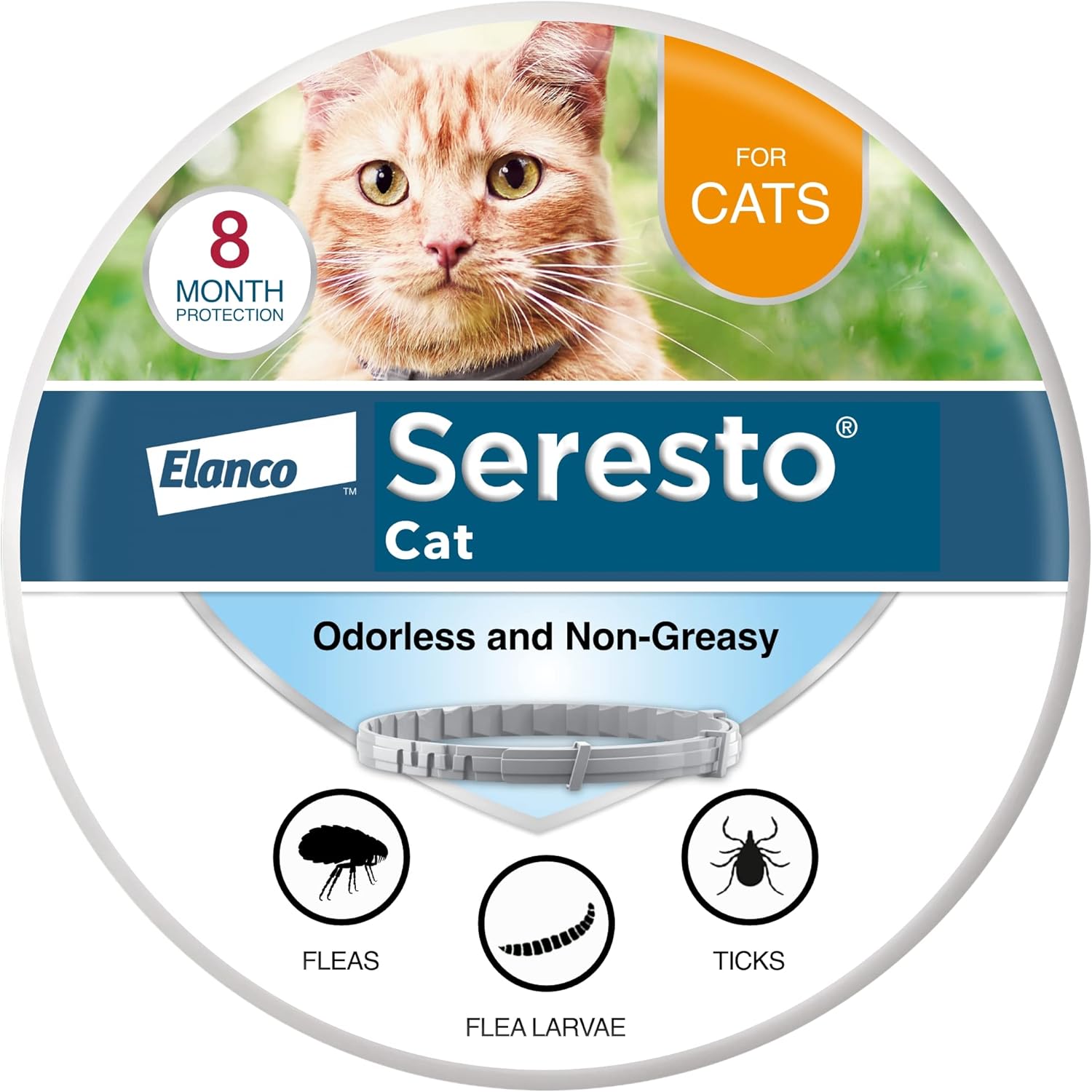 Seresto Cat Flea & Tick Collar – Veterinarian Recommended, 8 Months Continuous Protection with Slow-Release Imidacloprid & Flumethrin