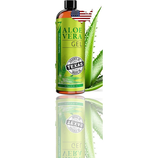 Seven Minerals Organic Aloe Vera Gel – 100% Pure, Freshly Cut, 12 oz