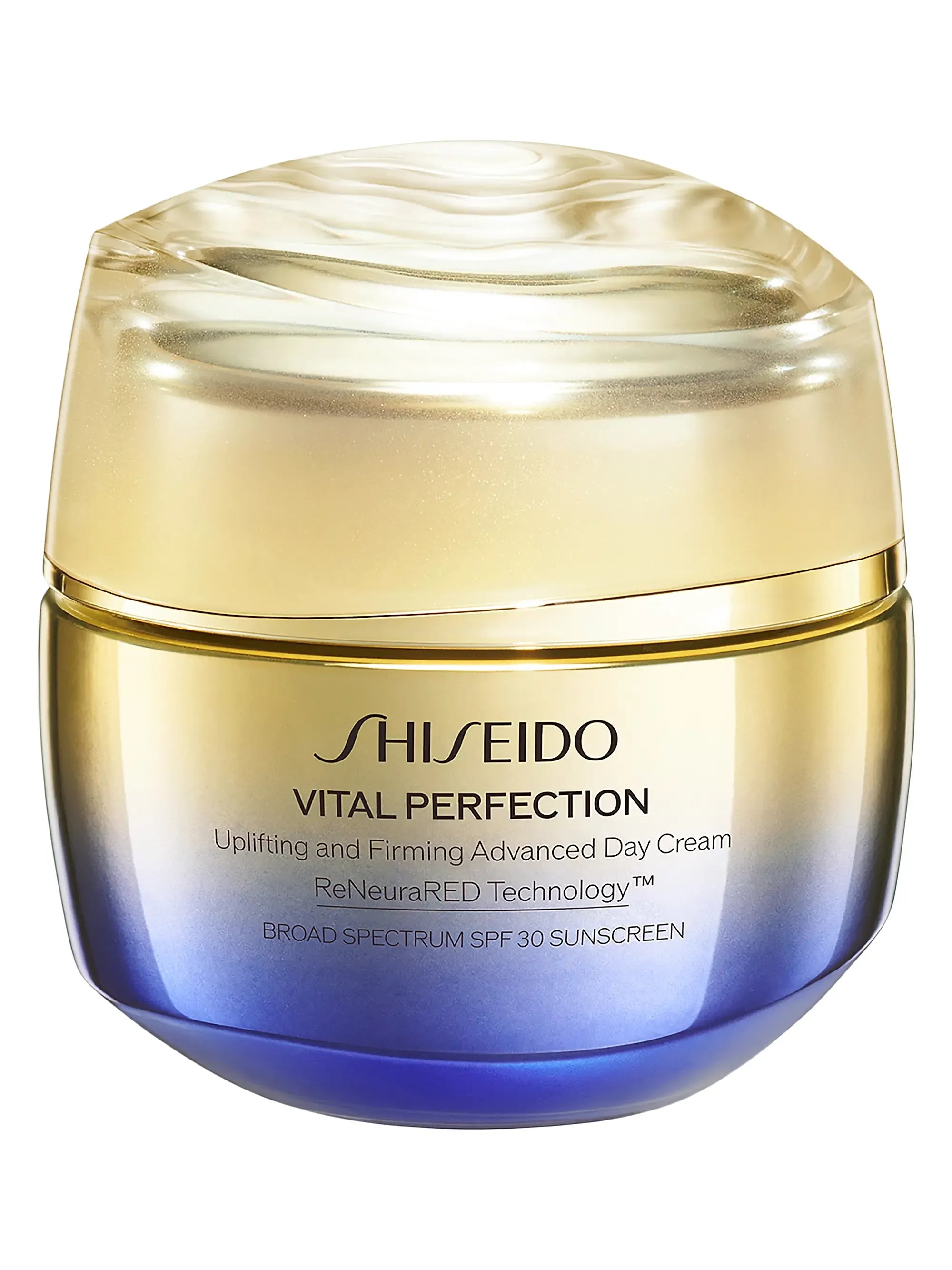 Shiseido Vital Perfection cream jar on a white background