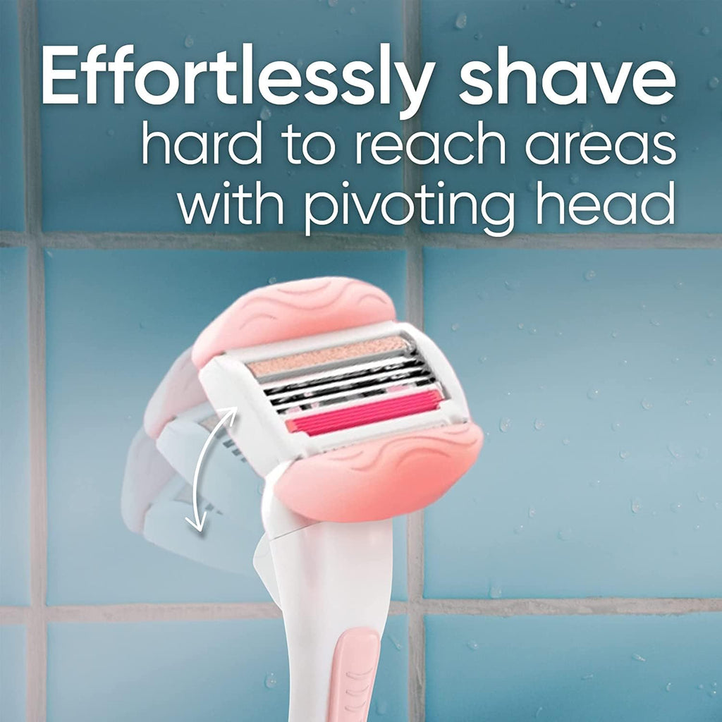 Gillette Venus ComfortGlide Women's Razor, White Tea Scent – 1 Razor Handle + 4 Blade Refills | Holiday Gift Set - Ballimart