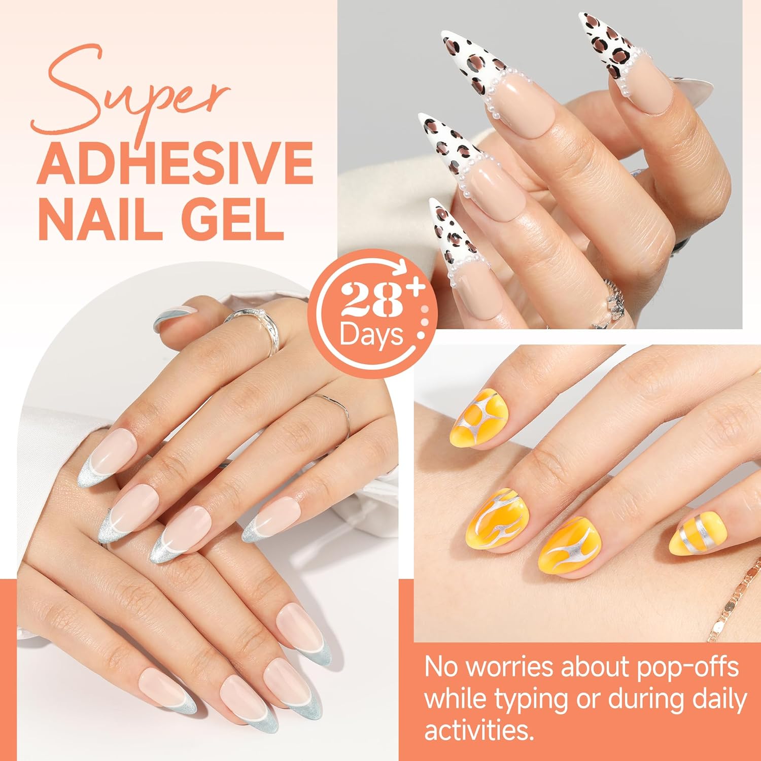 UNA GELLA Soft Gel Nail Tips Glue Gel – 15ml Solid Nail Glue Gel for Press-On, Acrylic & Extension Nails, Super Strong & Long-Lasting, Lamp Cure Needed