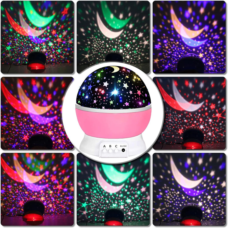 Star Projector Night Light for Kids - Sensory Toy & Gifts for Girls Ages 2-9, Christmas & Birthday Gift, 16-Color Rotating Light for Toddlers, Boys & Girls
