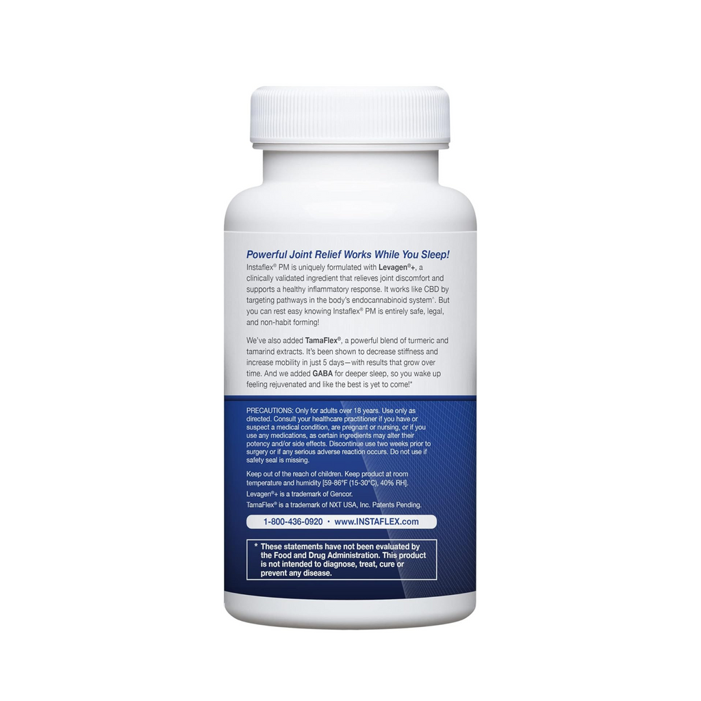 Instaflex PM Nighttime Joint Support with Levagen, Tamaflex, GABA & Ashwagandha – Mobility & Sleep Aid – 60 Vegan Capsules