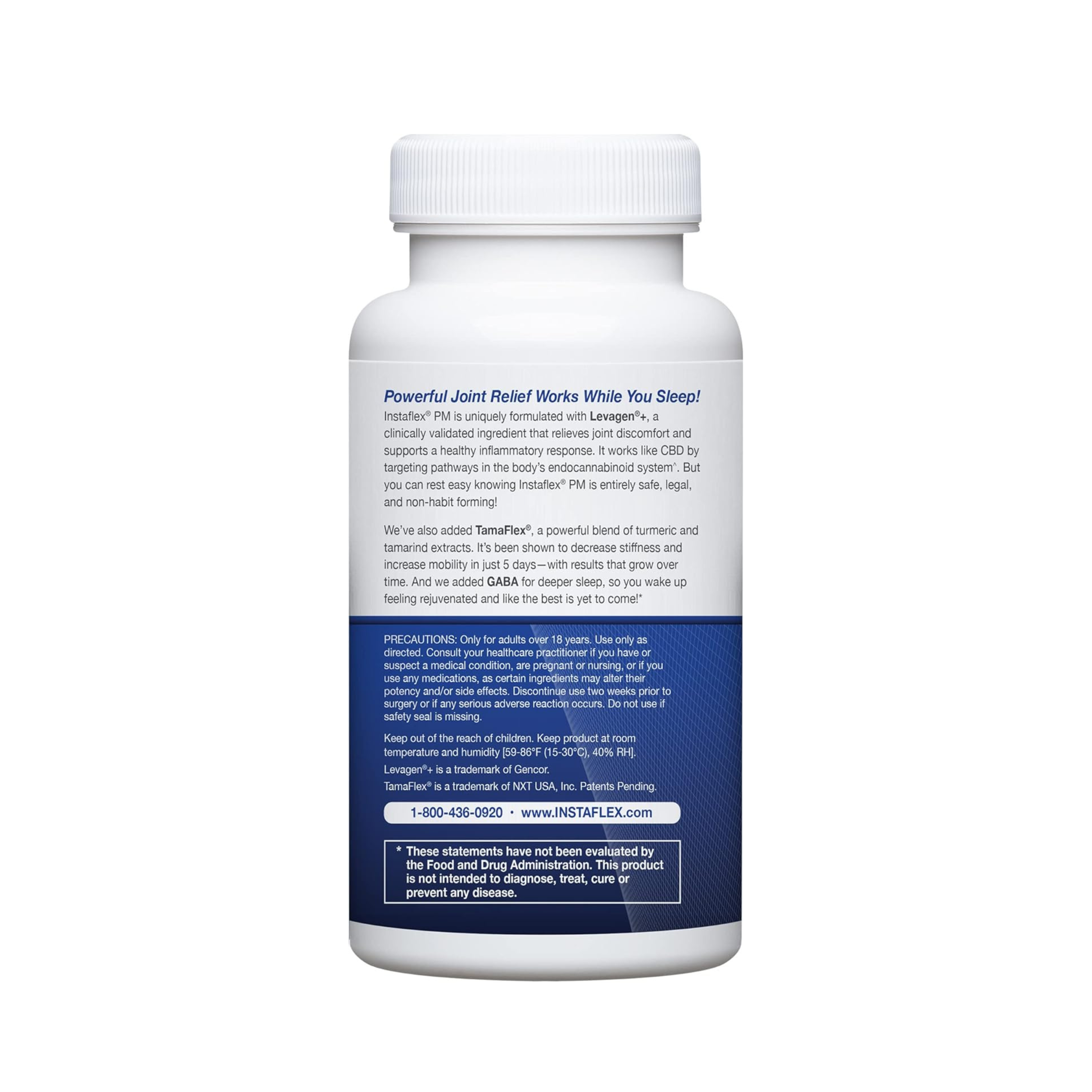 Instaflex PM Nighttime Joint Support with Levagen, Tamaflex, GABA & Ashwagandha – Mobility & Sleep Aid – 60 Vegan Capsules