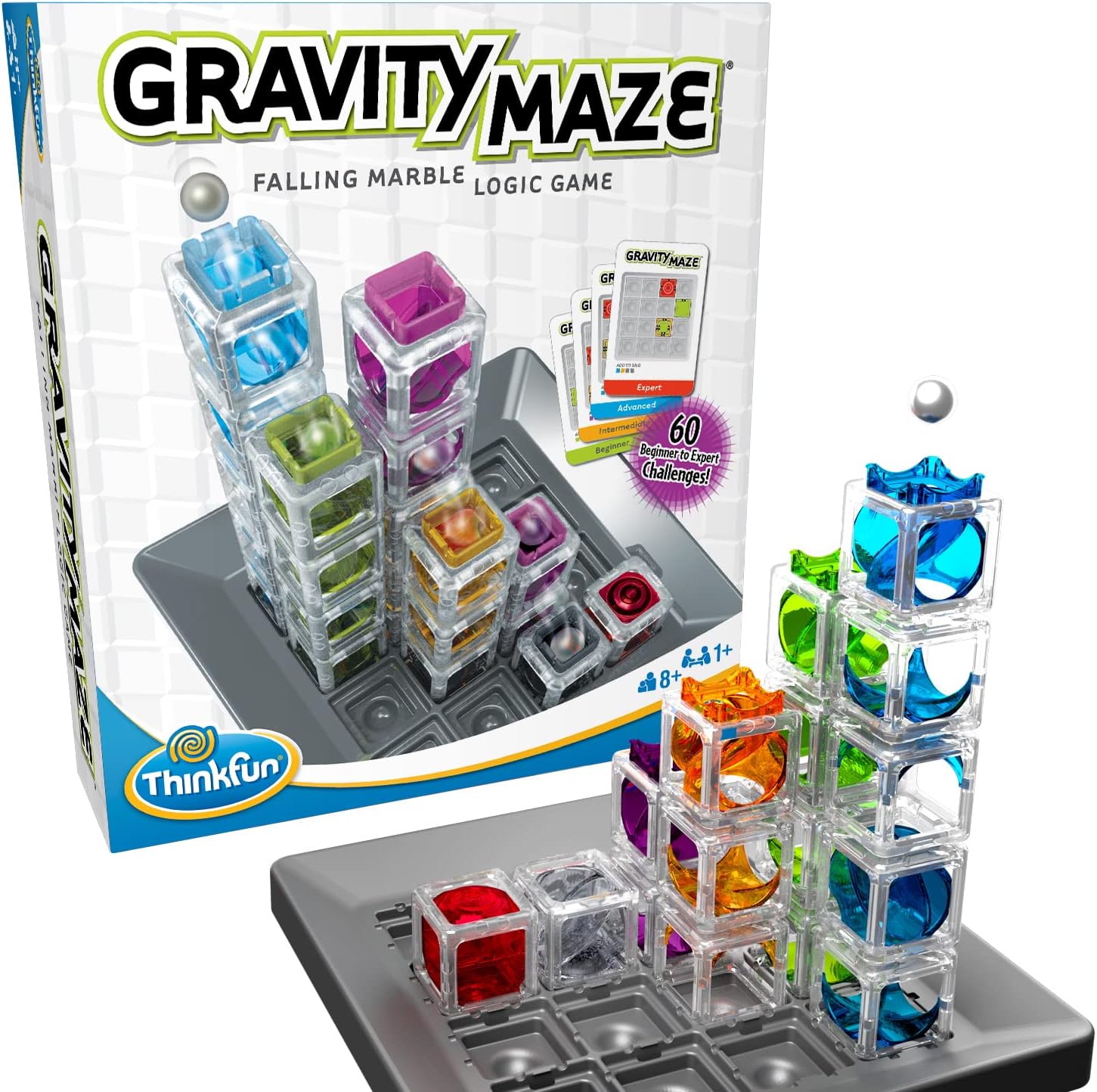 ThinkFun Gravity Maze Marble Run Brain Game & STEM Toy – Award-Winning Educational Logic Puzzle for Kids 8+ | Spatial Reasoning, Engineering, and Building Game with 60 Challenges