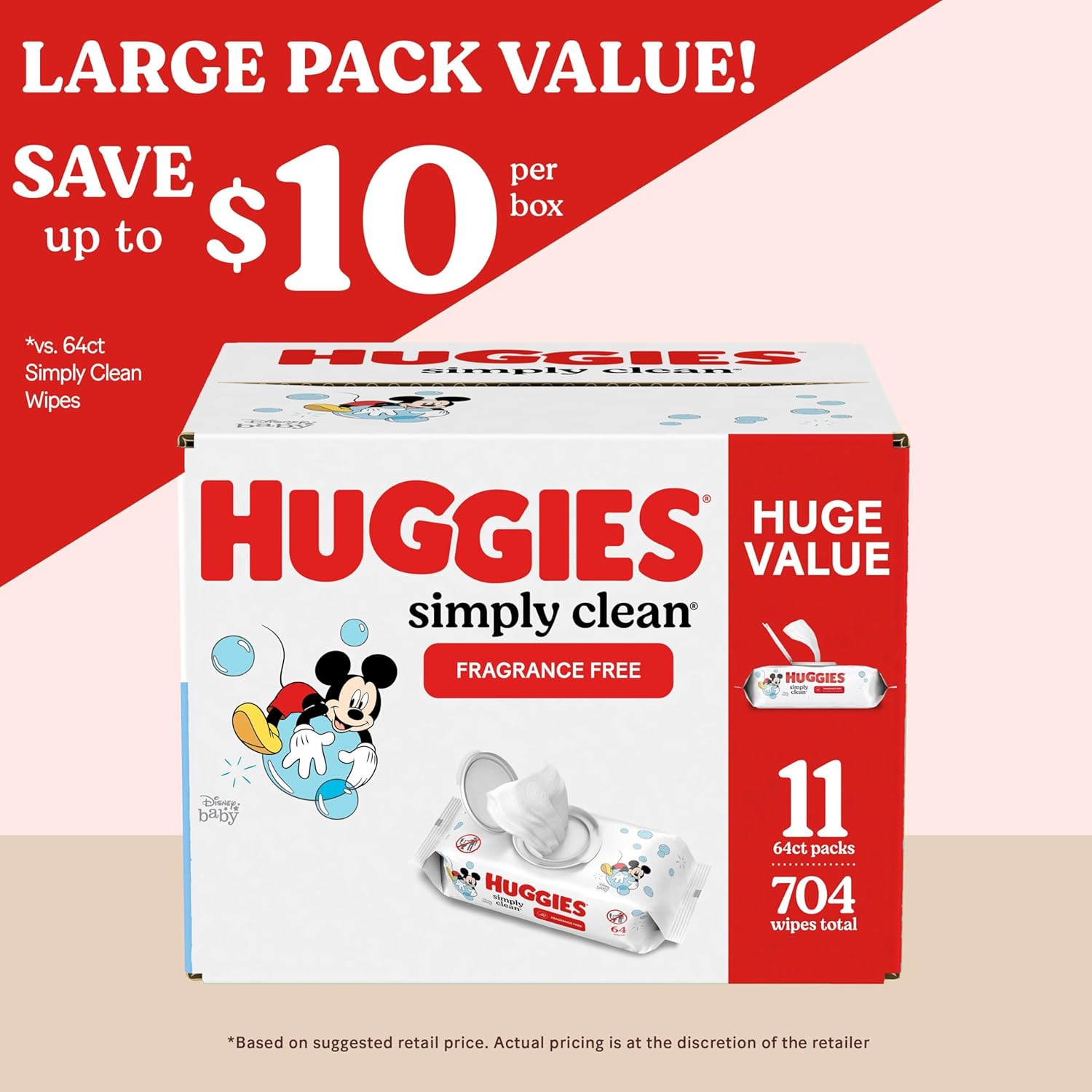 Huggies Simply Clean Fragrance-Free Baby Wipes (704 Count) – Unscented, Hypoallergenic & Dermatologist-Tested Wipes for Sensitive Skin