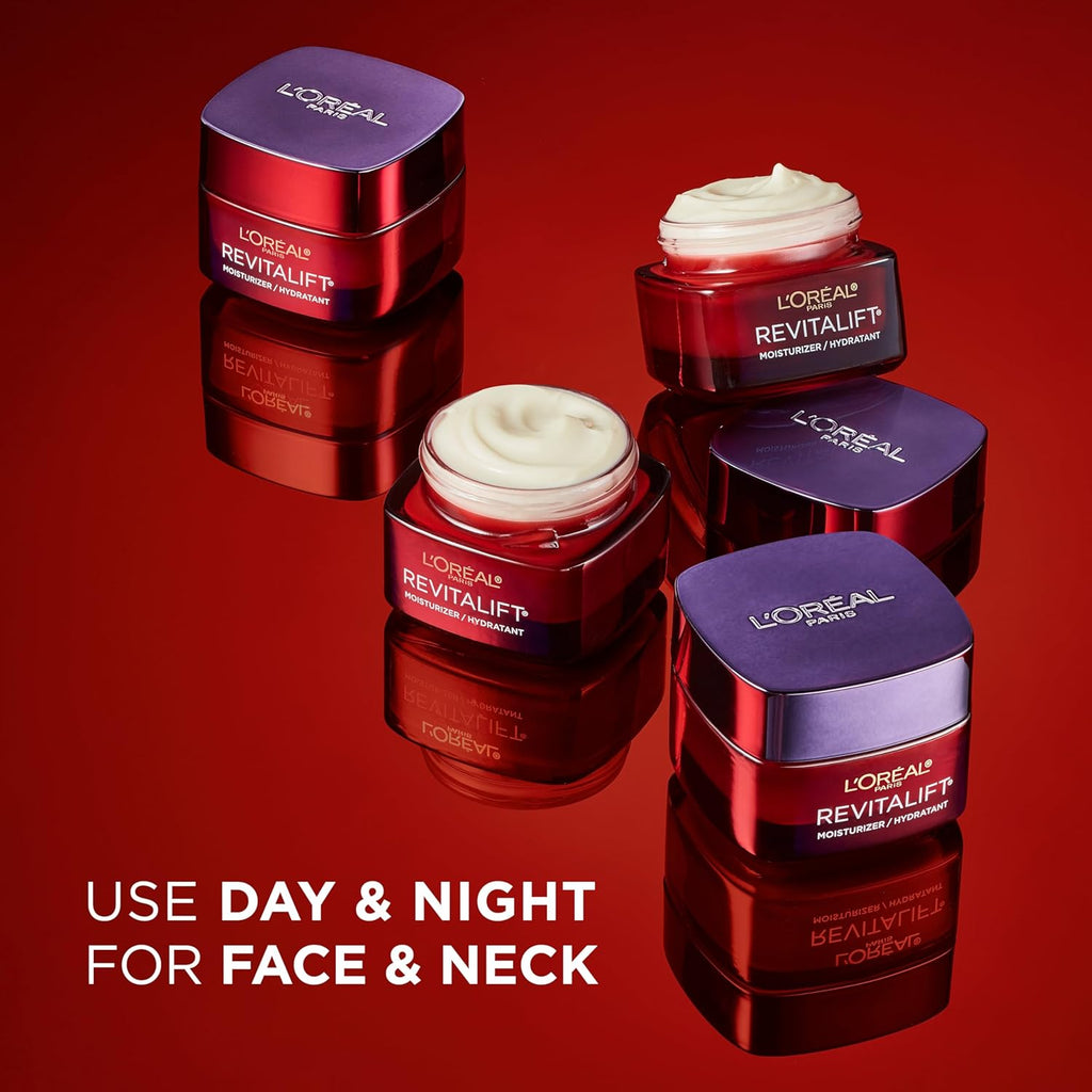 L'Oreal Paris Revitalift Triple Power Anti-Aging Face Moisturizer with Pro-Retinol, Hyaluronic Acid & Vitamin C, Fragrance-Free – 1.7 oz