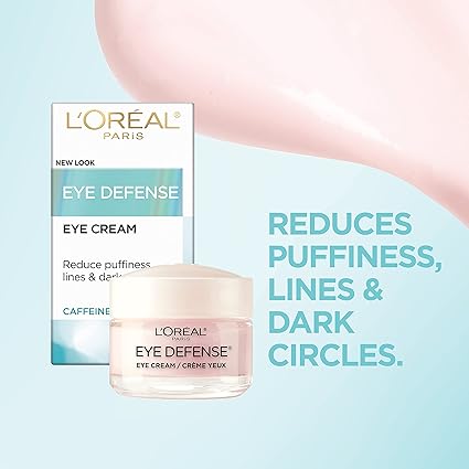 L'Oreal Paris Dermo-Expertise Eye Defense Cream, Anti-Aging Eye Cream with Caffeine & Hyaluronic Acid, 0.5 oz