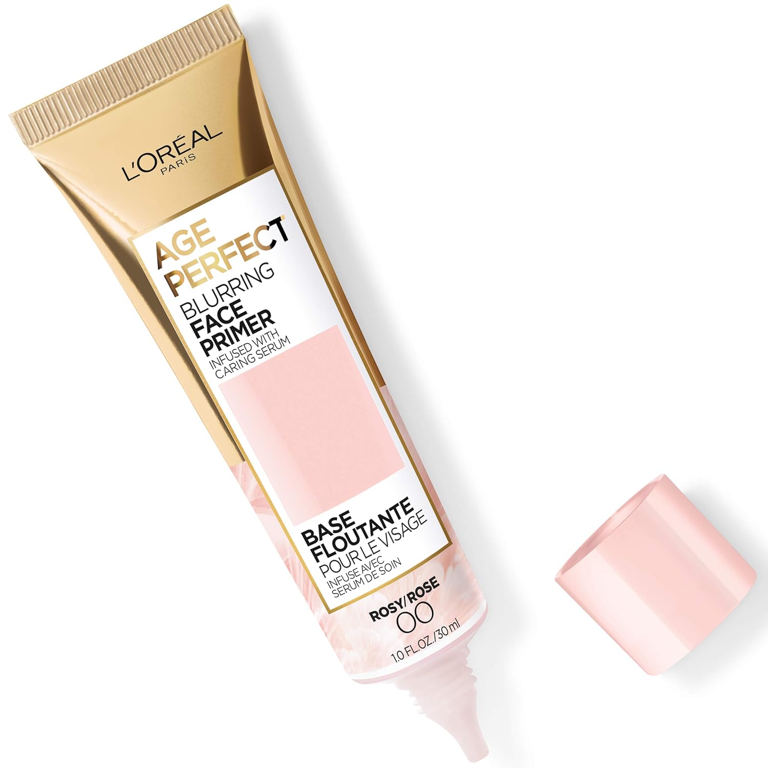 L'Oreal Paris Age Perfect Blurring Face Primer | Infused with Caring Serum | Smooths Lines & Pores | Universal Rosy Formula