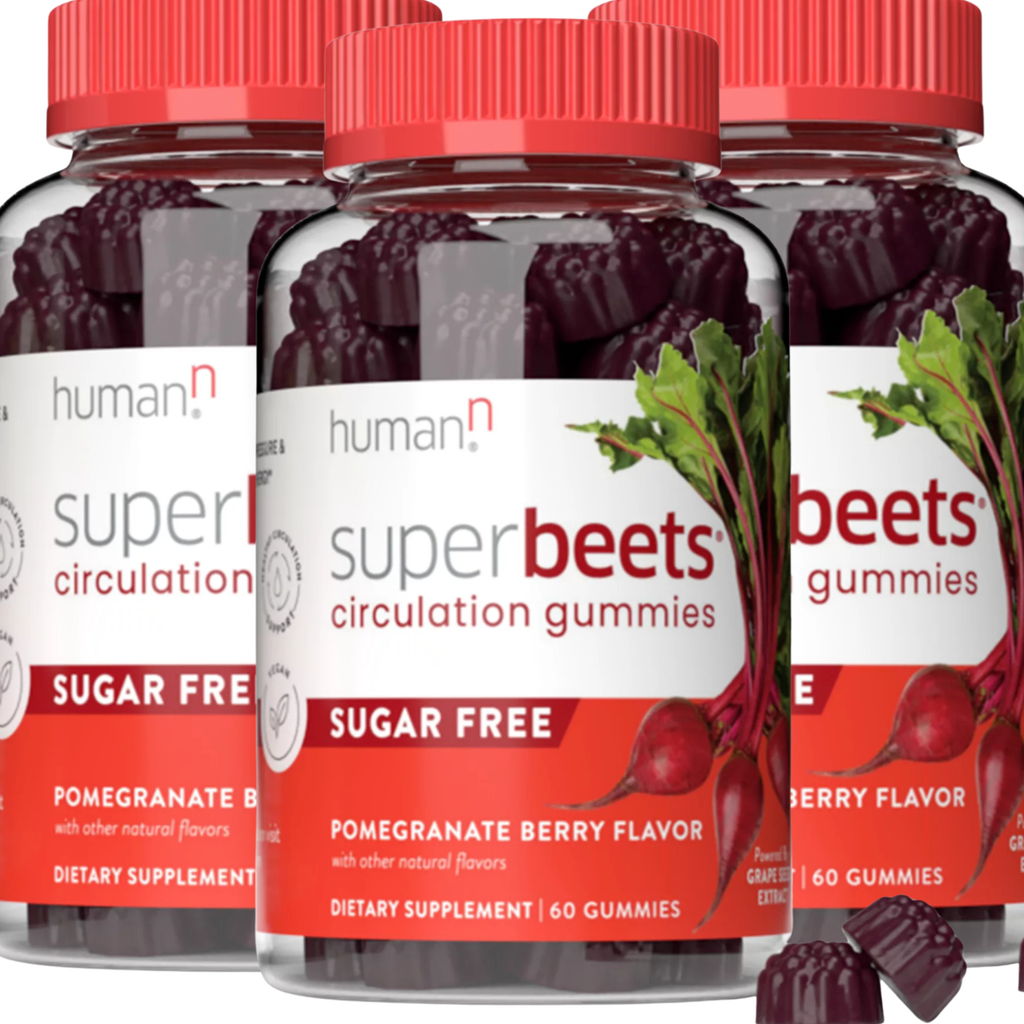 humanN SuperBeets Circulation Gummies – 60 Count (Pack of 2) | Heart-Healthy Energy with Grape Seed Extract & Beet Root Powder