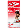 Tylenol Infants Oral Suspension | 160 mg Acetaminophen for Pain & Fever Relief | Dye-Free Cherry Flavor | 2 FL OZ