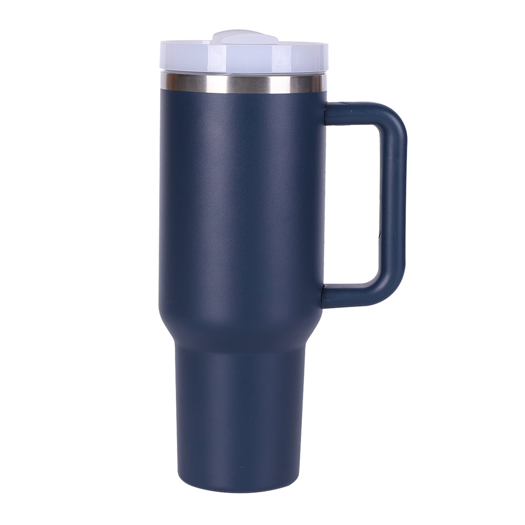 1pc V2 40oz large capacity Tumbler With Handle And Straw Lid, Insulated Reusable Stainless Steel Water Bottles Travel Mug Coffee Cup car cup water cup For Men Women Outdoor Camping Driving, Gift - Ballimart