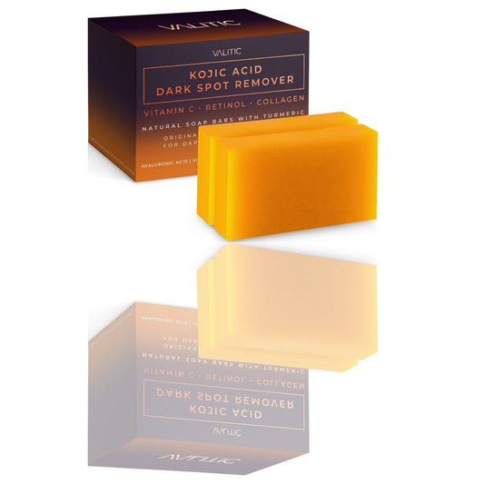 VALITIC Kojic Acid Dark Spot Remover Soap – Vitamin C, Retinol, Collagen & Turmeric for Face, Body & Sensitive Areas (2 Pack) - Ballimart