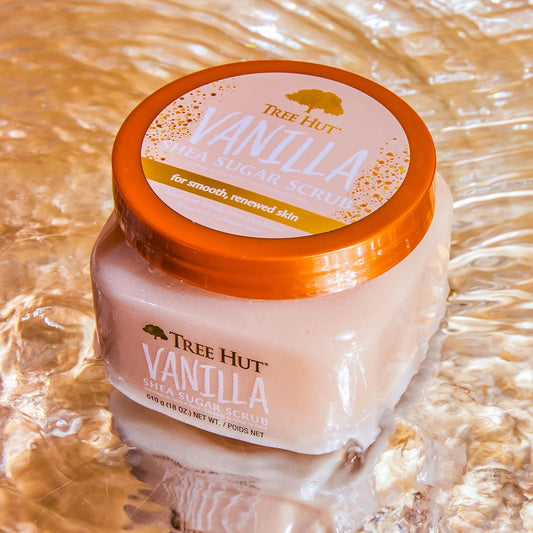 Tree Hut Vanilla Shea Sugar Exfoliating Body Scrub | Deeply Nourishing & Hydrating with Shea Butter & Colloidal Gold - 18 oz - Ballimart