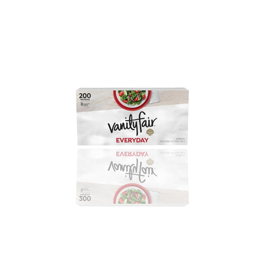 Vanity Fair Everyday Paper Napkins, 200 Count, Disposable Napkins Made Soft And Smooth For Everyday Meals - Ballimart