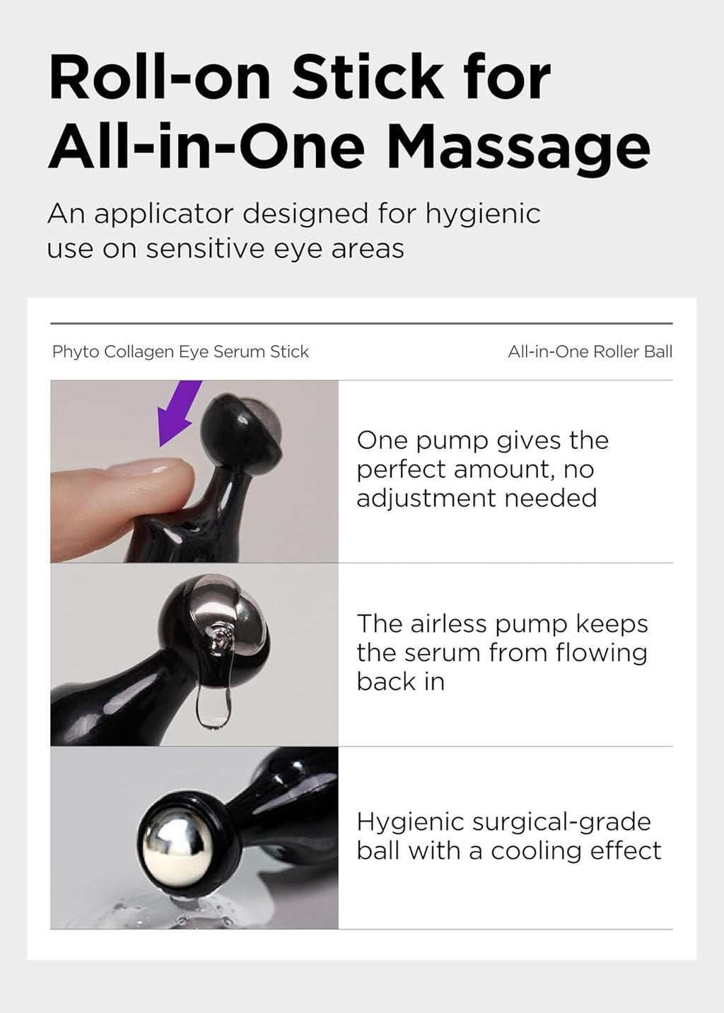 Bewants Eye Roller with Serum – Bamboo Water Phyto Collagen | Reduces Puffiness, Dark Circles &amp; Eye Bags | Under Eye Roller for Firm, Refreshed Eyes | Vegan, Cruelty-Free Gift