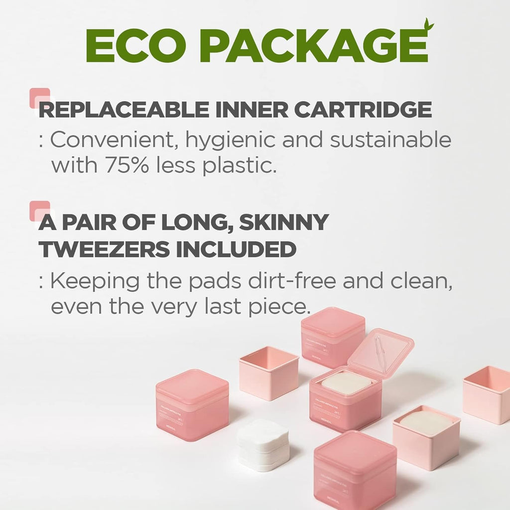 MEDIHEAL Collagen Ampoule Pads – Vegan Toner Pads for Firming Skin & Wrinkle Care | Collagen, Ceramide, & Milk Protein | Korean Skincare, 100 Pads