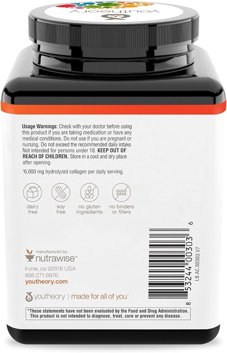 Youtheory Advanced Collagen with Vitamin C - 6,000 mg Collagen for Hair, Skin &amp; Nails* | Gluten-Free Supplements for Men &amp; Women | Anti-Aging, Joint &amp; Bone Support - 290 Tablets