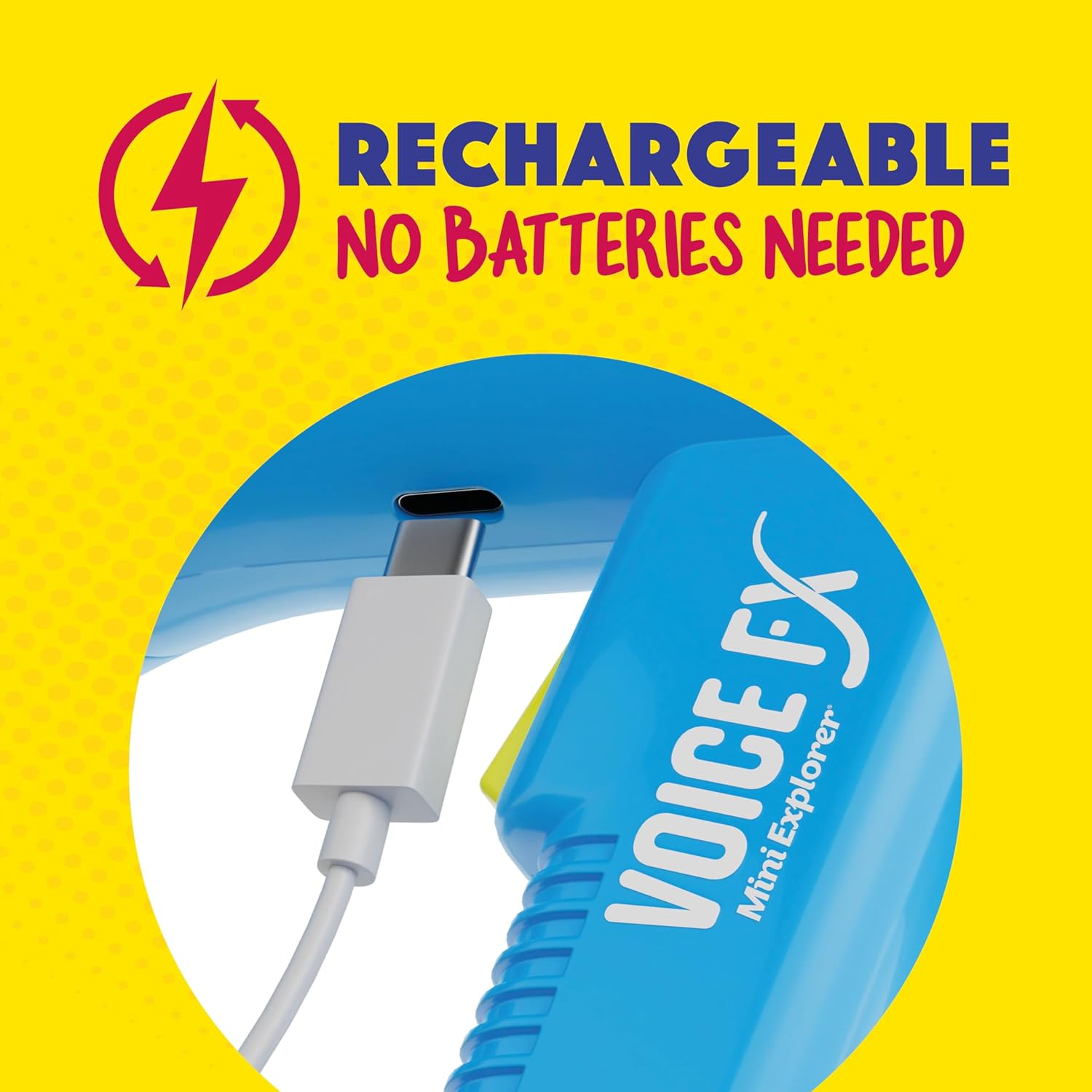 Mini Explorer Voice Changer for Kids – Fun Voice-Changing Megaphone with 5 Modes, Rechargeable, Colorful Lights, Perfect Gift for Boys & Girls Ages 3-8+ - Ballimart