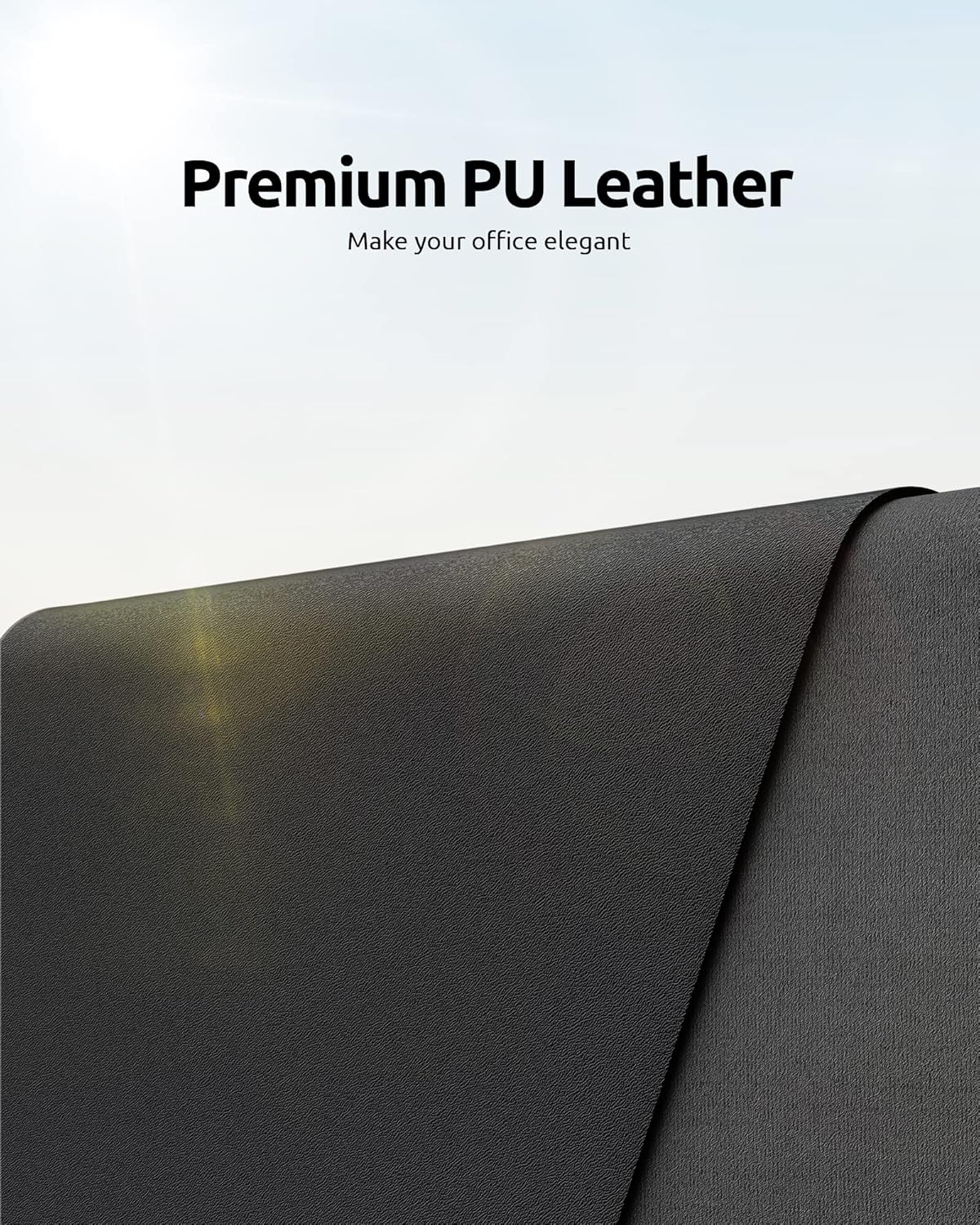YSAGi Leather Desk Pad Protector - Large Non-Slip PU Leather Office Desk Mat, Waterproof Laptop Desk Blotter, Writing & Mouse Pad for Home and Office, 23.6" x 13.8", Black - Ballimart