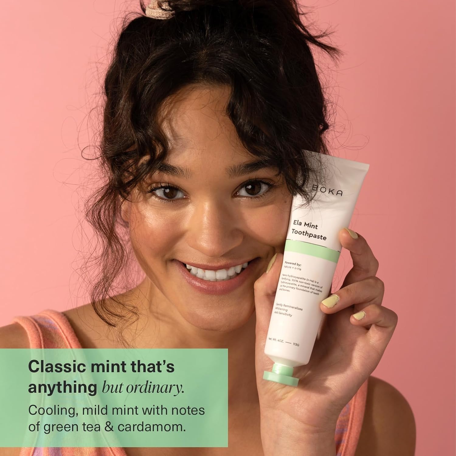 Boka Fluoride-Free Toothpaste | Remineralizing & Whitening with Nano Hydroxyapatite (n-Ha) for Sensitive Teeth - Dentist Recommended, Ela Mint Flavor, 4oz - Ballimart