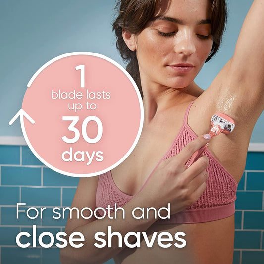 Gillette Venus ComfortGlide Women's Razor, White Tea Scent – 1 Razor Handle + 4 Blade Refills | Holiday Gift Set - Ballimart