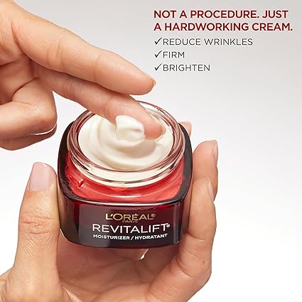 L'Oreal Paris Revitalift Triple Power Anti-Aging Face Moisturizer with Pro-Retinol, Hyaluronic Acid, and Vitamin C – Reduce Wrinkles, Firm & Brighten Skin, 1.7 oz