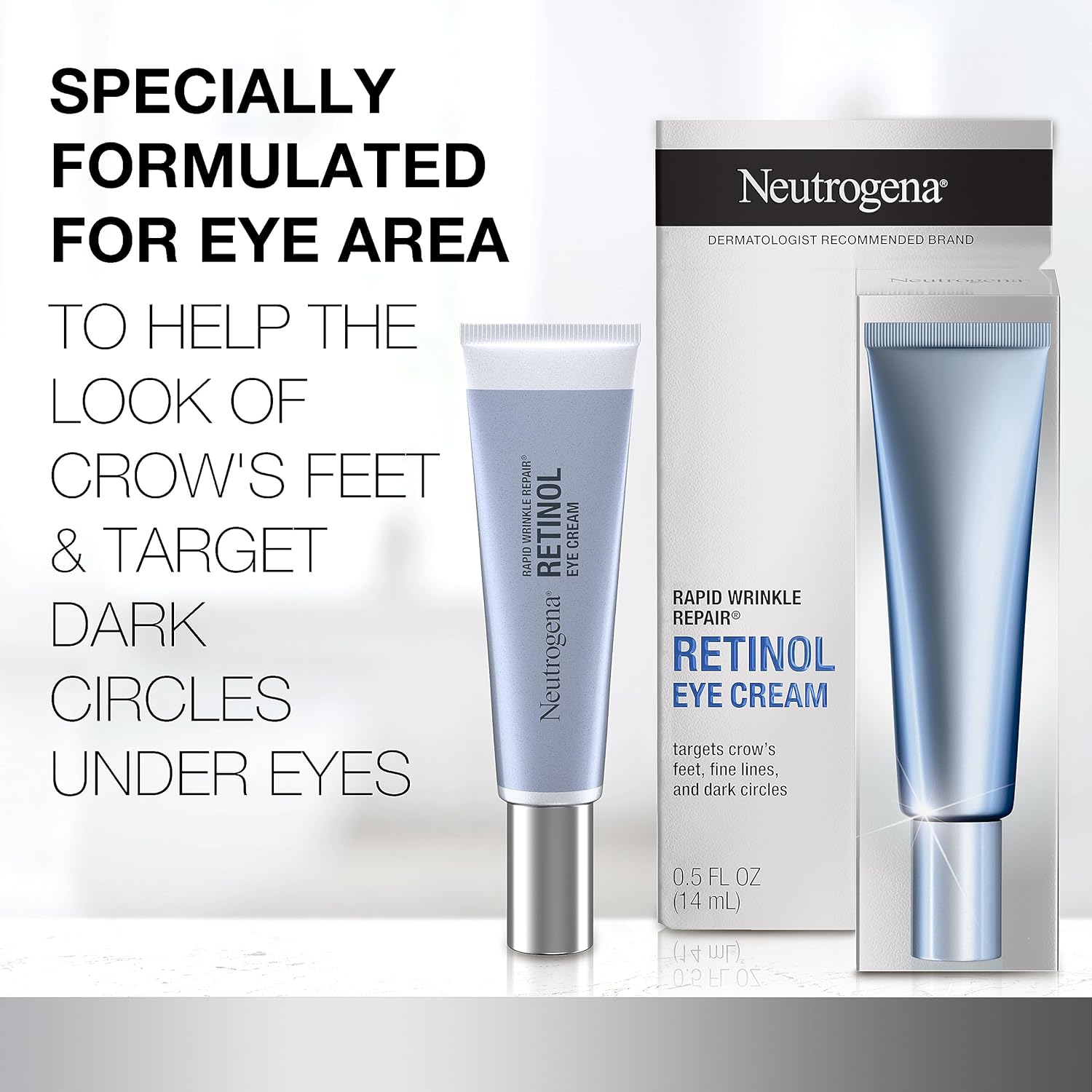 Neutrogena Rapid Wrinkle Repair Retinol Eye Cream | Anti-Aging, Dark Circles & Fine Lines, 0.5 fl. oz