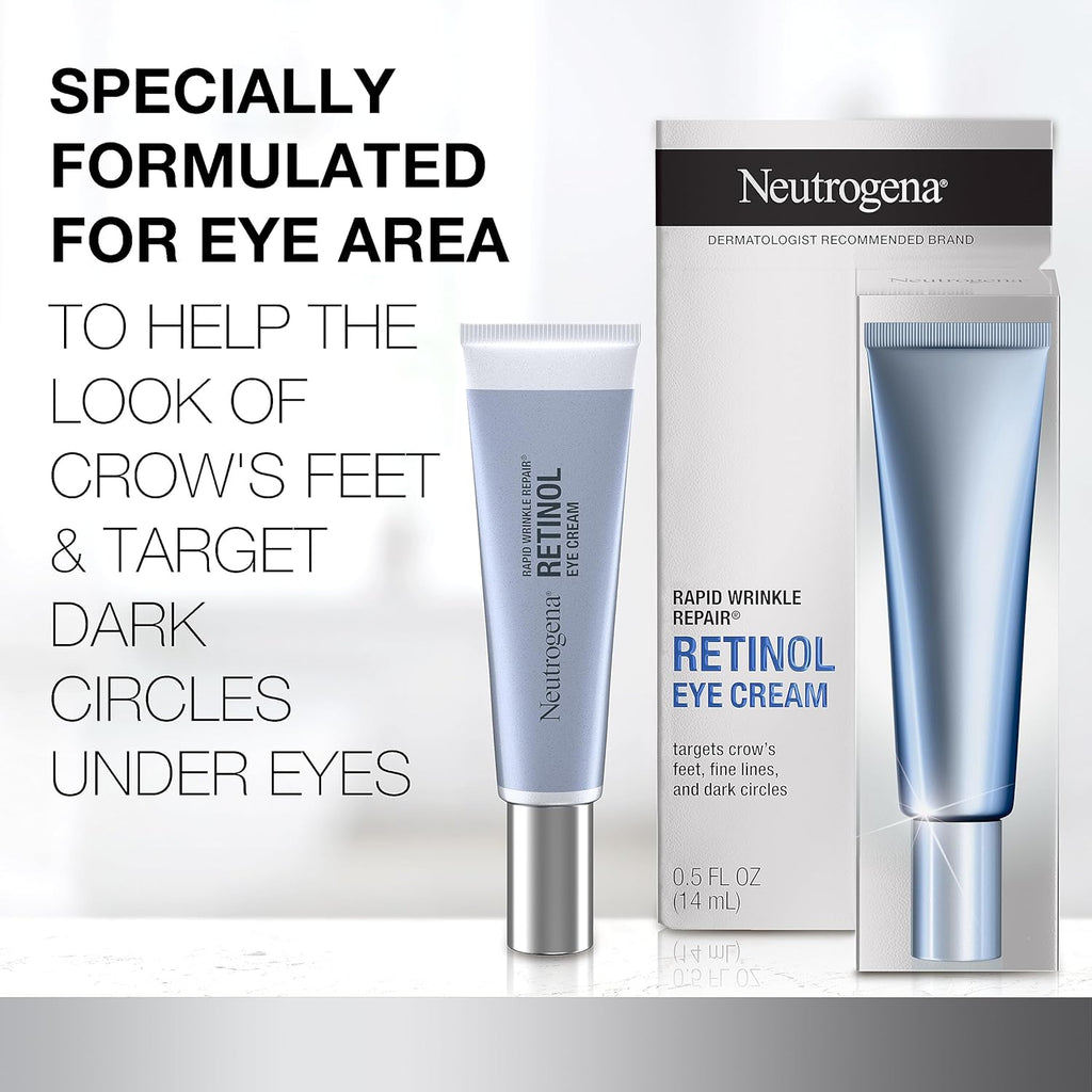 Neutrogena Rapid Wrinkle Repair Retinol Eye Cream | Anti-Aging, Dark Circles & Fine Lines, 0.5 fl. oz - Ballimart