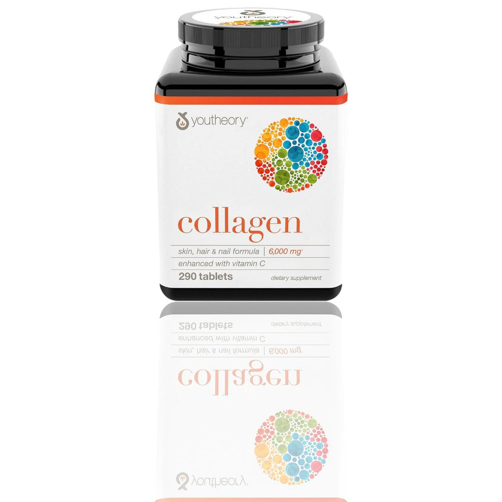 Youtheory Advanced Collagen Supplement – 6,000 mg Collagen with Vitamin C, Supports Hair, Skin, & Nails – 290 Tablets - Ballimart