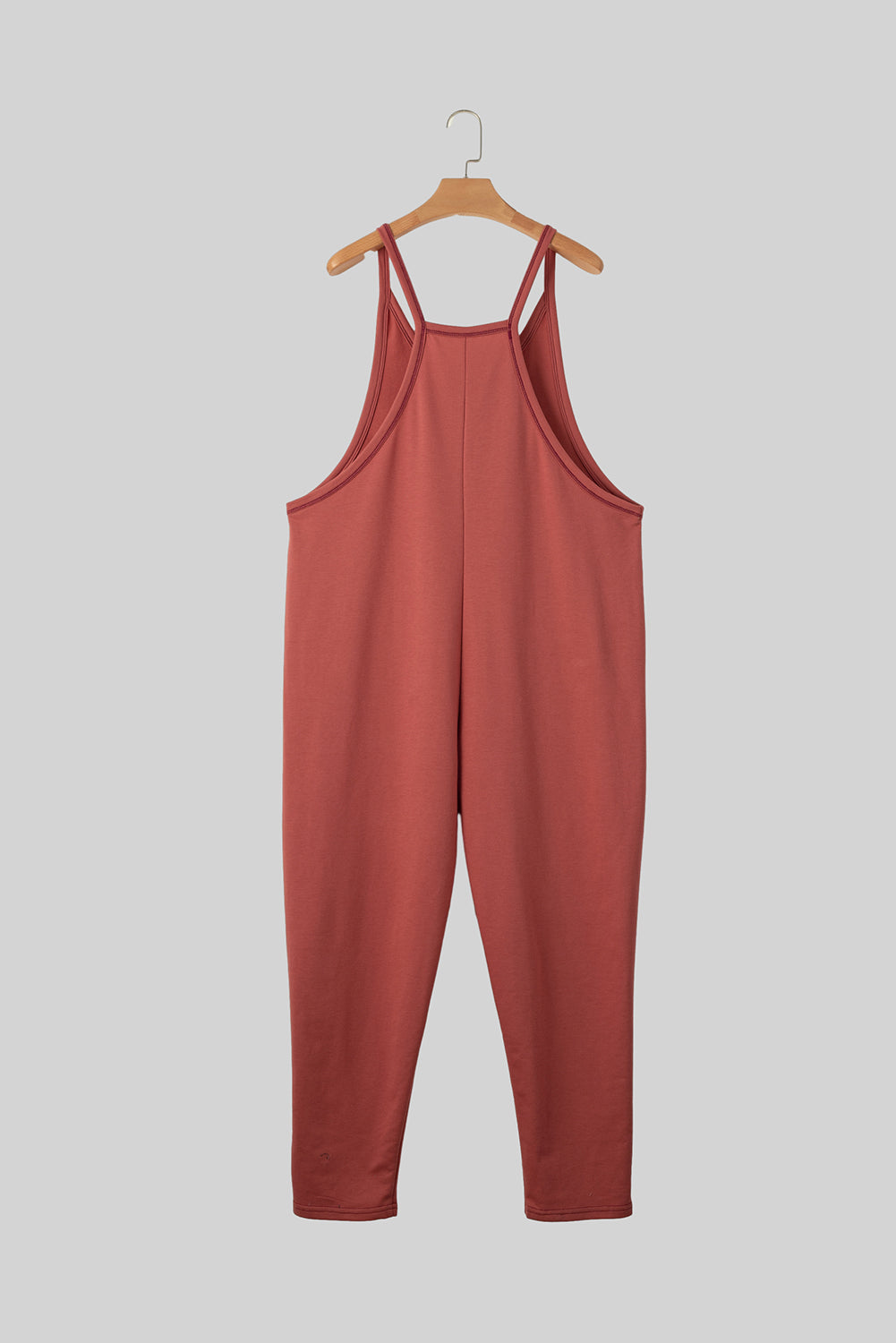Gold Flame Side Pockets Harem Pants Sleeveless V Neck Jumpsuit - Ballimart
